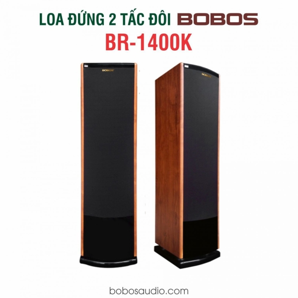 LOA ĐỨNG KARAOKE BOBOS BR-1400K - Công suất 300W/loa, 2 bass 20cm, BH 12 tháng